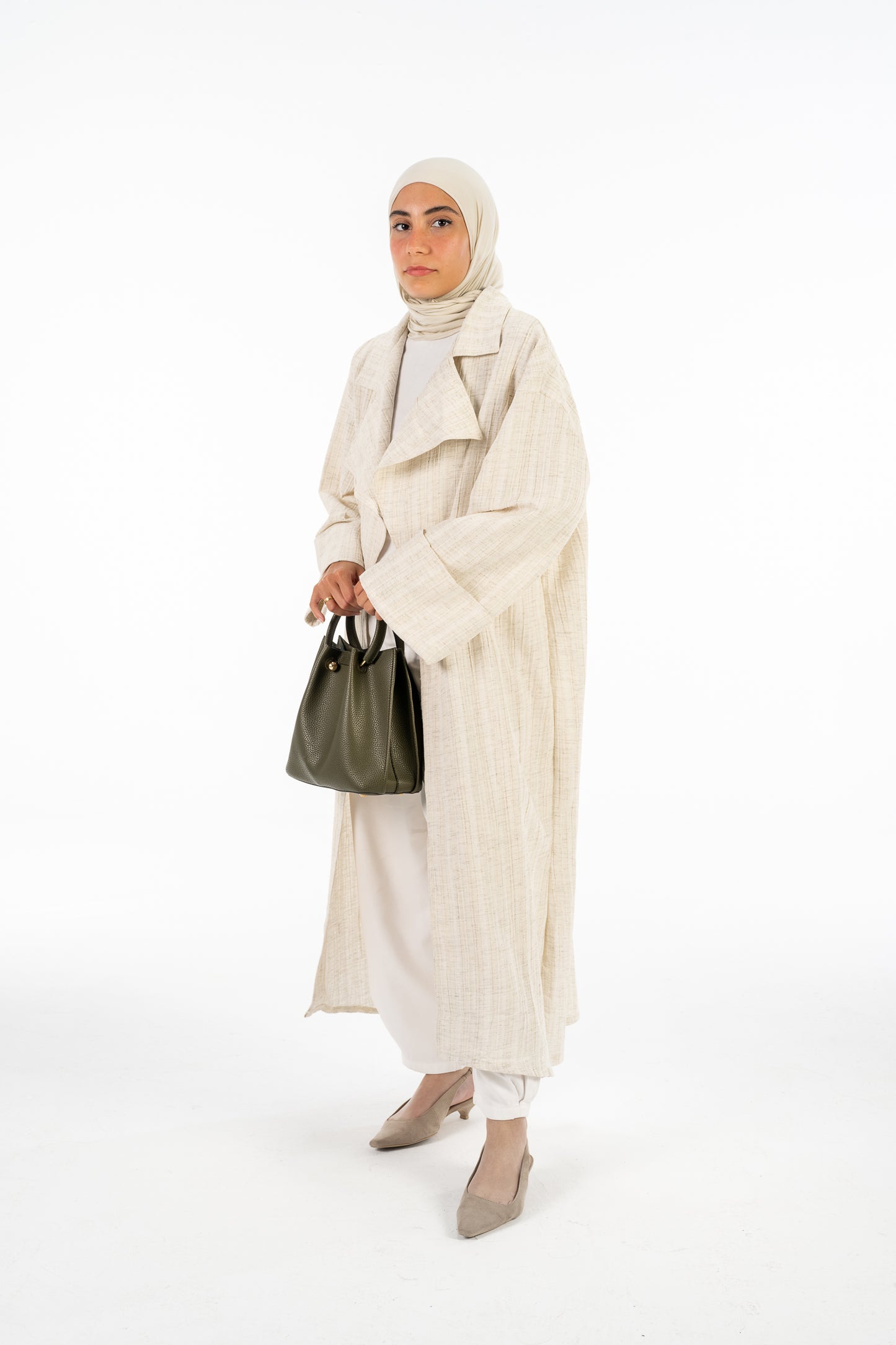 Beige Linen Cardigan