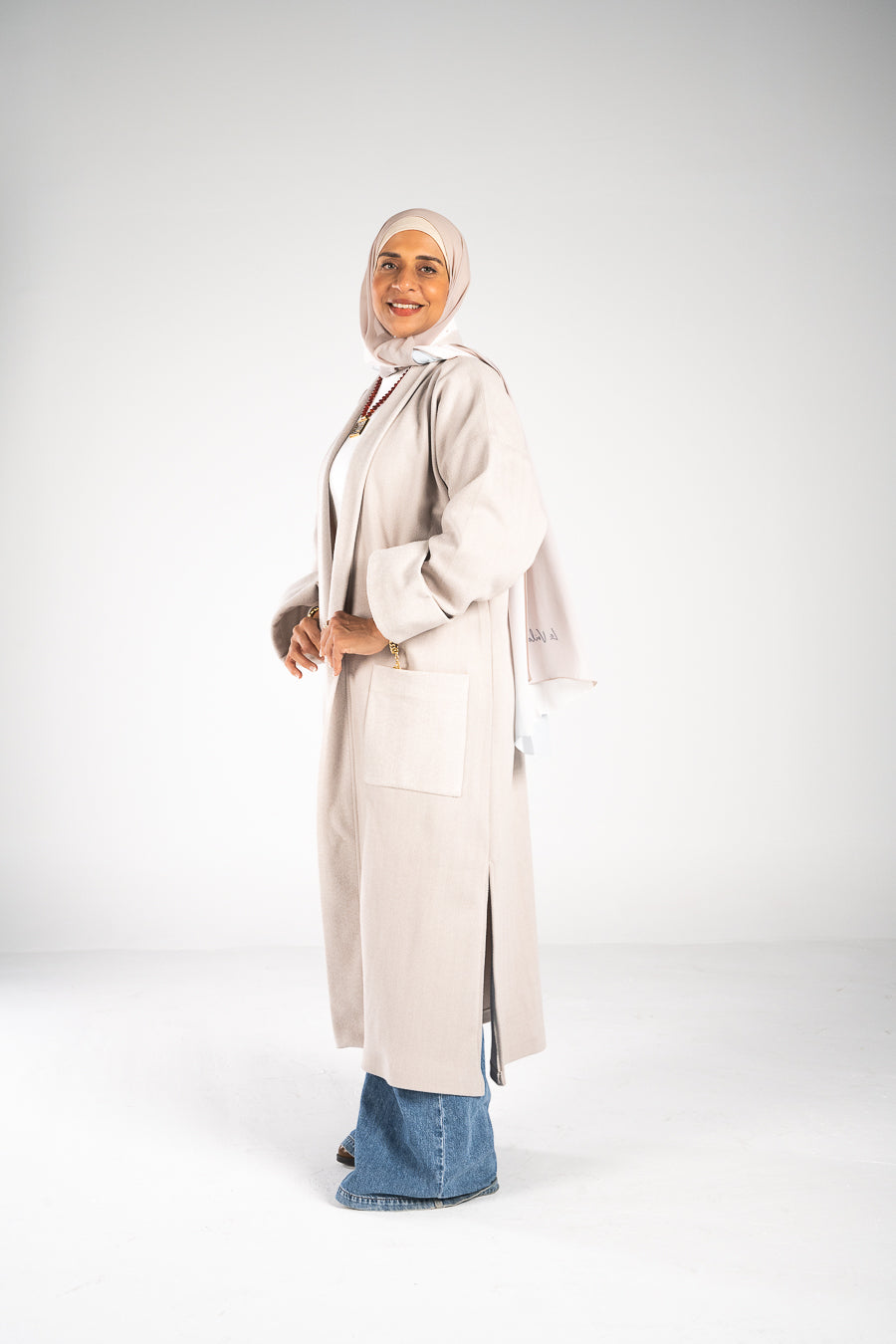 Oversized Beige Cardigan