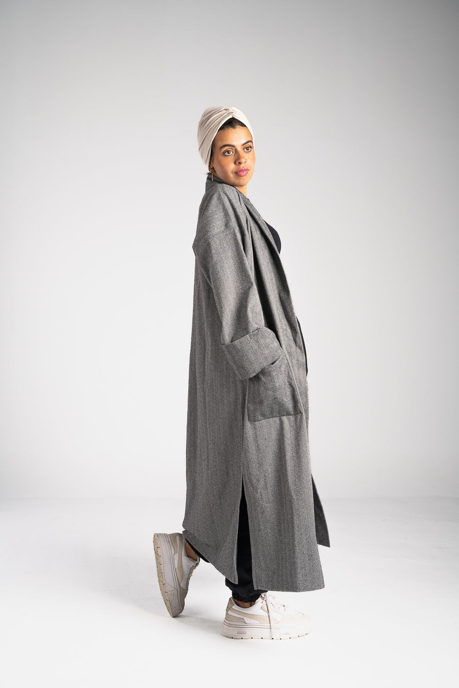 Grey Oversized Cardigan