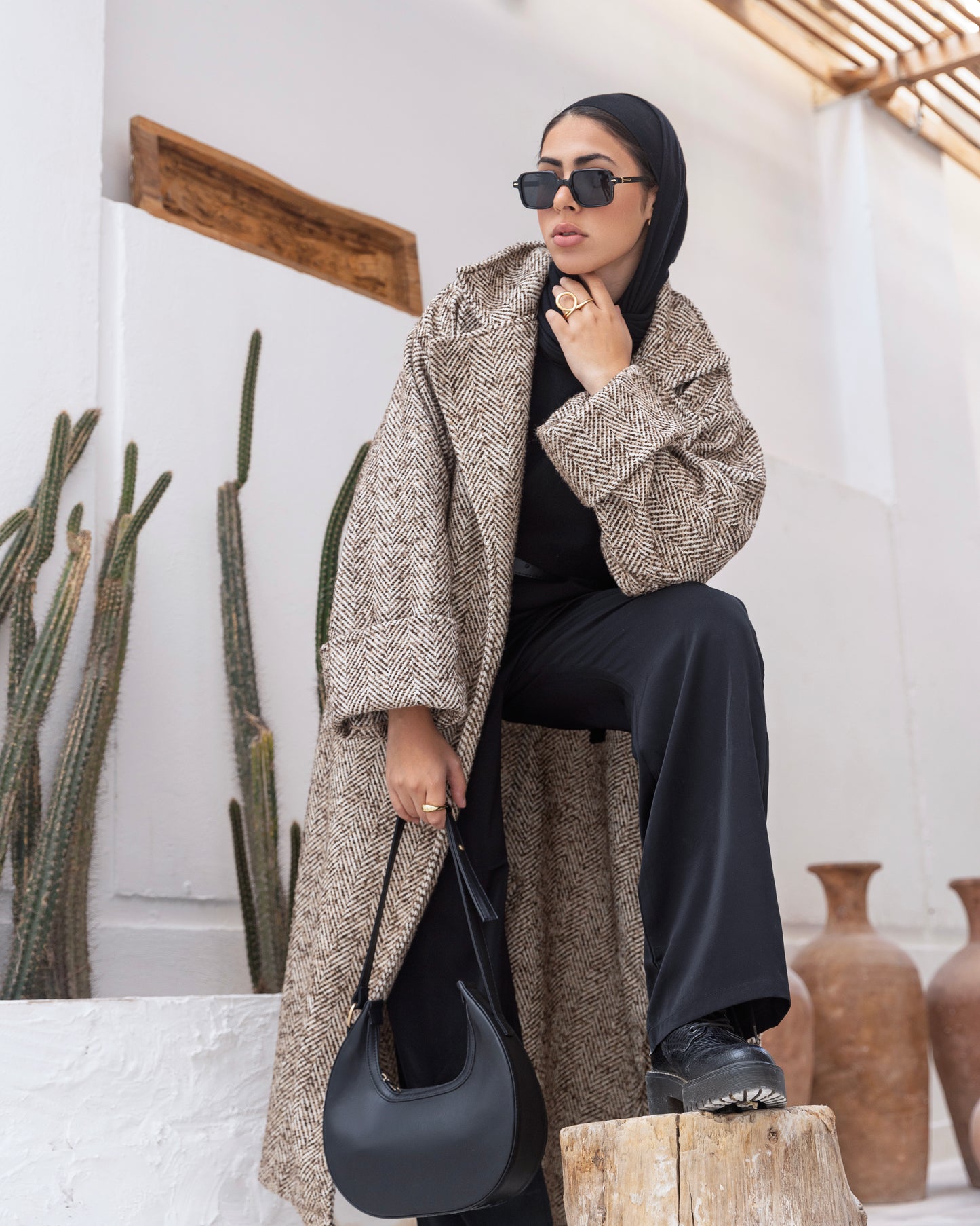 Beige Oversized Coat
