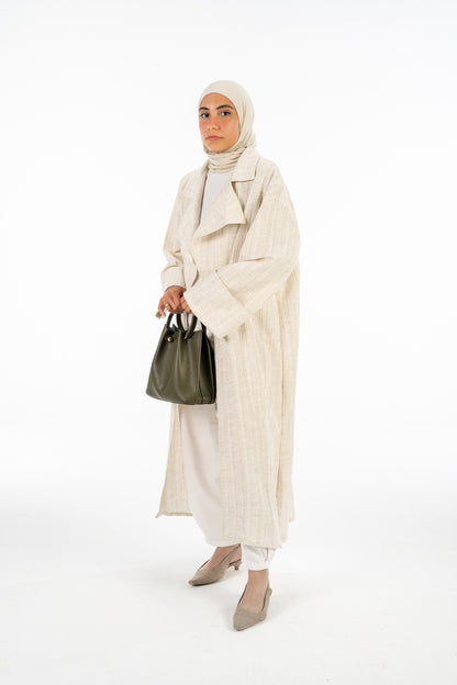 Beige Linen Cardigan
